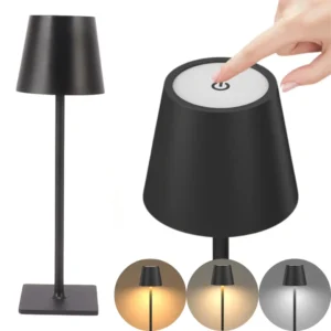lampara mesa led touch recargable inalambrica 3 colores control tactil